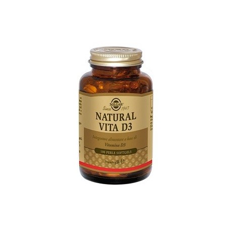 SOLGAR NATURAL VITA D3 INTEGRATORE 100 PERLE SOLGAR NATURAL VITA D3 INTEGRATORE 100 PERLE