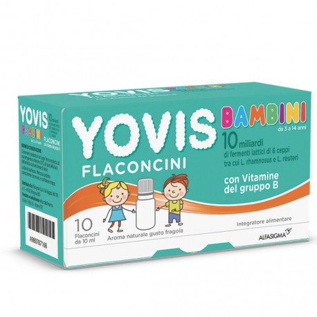 YOVIS BIMBI FRAGOLA FERMENTI LATTICI 10 FLACONCINI 10ML