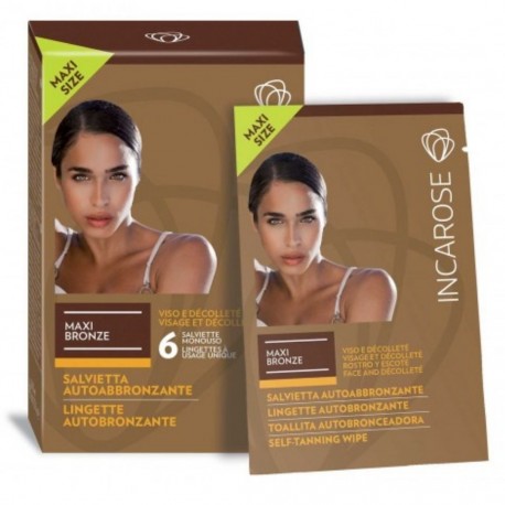 INCAROSE SALVIETTE AUTOABBRONZANTI VISO E DÉCOLLETÉ 6 PZ