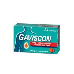 GAVISCON AROMA FRAGOLA 250 MG + 133,5 MG 24 COMPRESSE