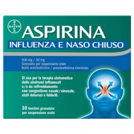 ASPIRINA INFLUENZA E NASO CHIUSO 500 MG/30 MG 10 BST
