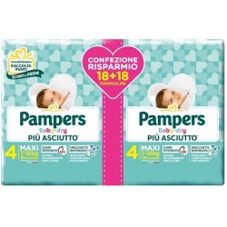 PAMPERS BABY DRY PANNOLINI DUO DOWNCOUNT MAXI 36 PEZZI