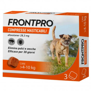 FRONTPRO PULCI E ZECCHE 3 COMPRESSE MASTICABILI PER CANI 4-10 KG