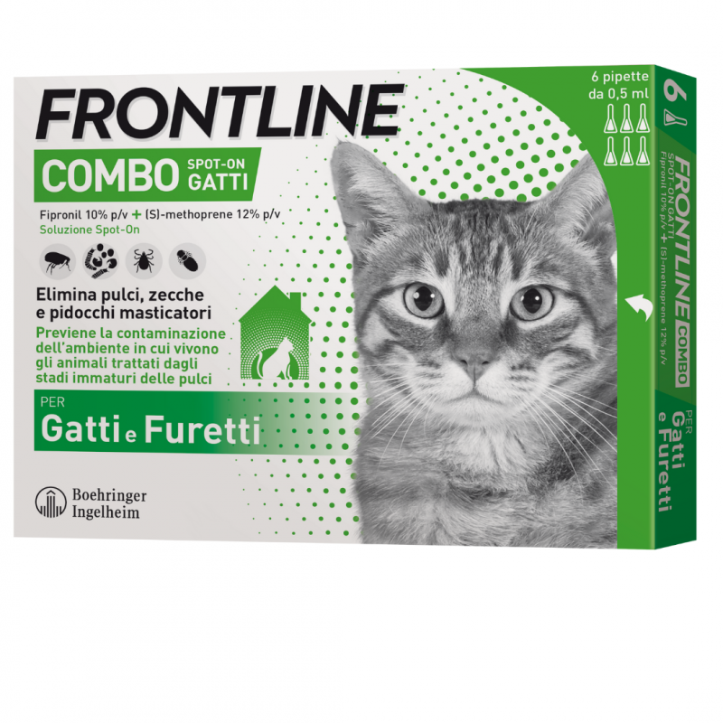 FRONTLINE COMBO SOLUZIONE SPOT ON GATTI E FURETTI 6 PIPPETTE FRONTLINE COMBO SOLUZIONE SPOT ON GATTI E FURETTI 6 PIPPETTE