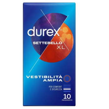 DUREX SETTEBELLO XL EXTRALARGE PROFILATTICO VESTIBILITÀ AMPIA 10PZ