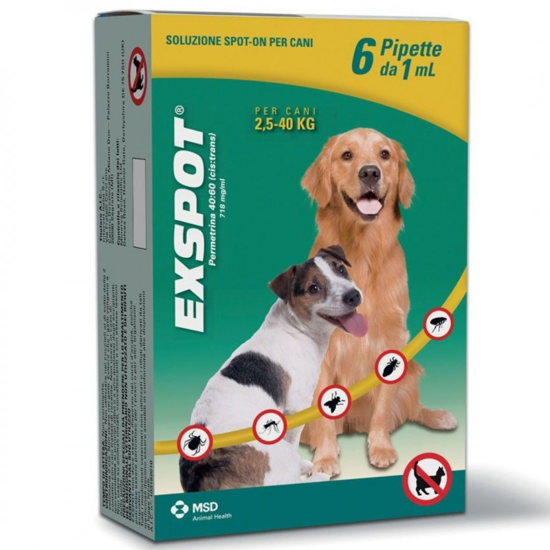 EXSPOT SPOT-ON SOLUZIONE 6 PIPETTE 1ML 715MG/ML CANI