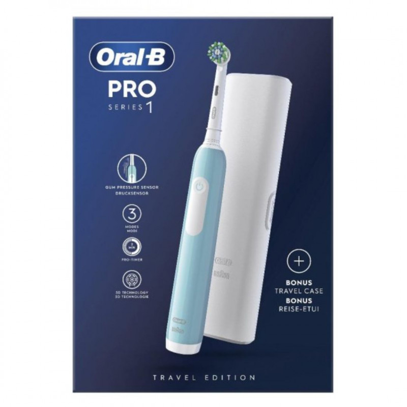 ORAL-B PRO SERIES 1 SPAZZOLINO ELETTRICO BLU + 1 RICAMBIO + CUSTODIA