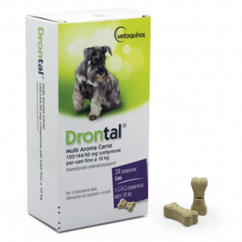 DRONTAL MULTI AROMA CARNE PER CANI FINO A 10KG 24 COMPRESSE