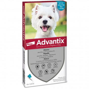 ADVANTIX SPOT ON CANI DA 4 A 10 KG 4 PIPETTE MONODOSE