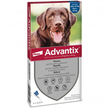 ADVANTIX SPOT ON CANI OLTRE 25 KG FINO A 40 KG 4 PIPETTE MONODOSE