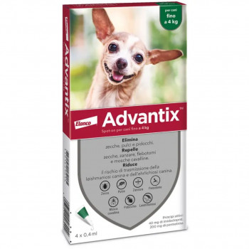 ADVANTIX SPOT-ON CANI FINO A 4 KG 4 PIPETTE MONODOSE