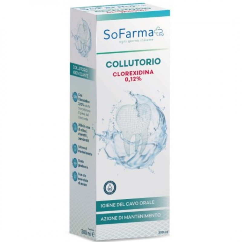 SOFARMAPIÙ COLLUTTORIO CON CLOREXIDINA 0,12 300ML SOFARMAPIÙ COLLUTTORIO CON CLOREXIDINA 0,12 300ML
