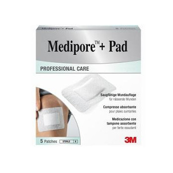 MEDICAZIONE MEDIPORE+PAD 5X7,2CM 5PEZZI