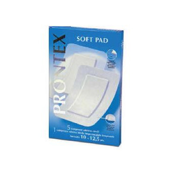 GARZA COMPRESSA PRONTEX SOFT PAD 10X12,5 6 PEZZI (5 TNT + 1 IMPERMEABILE AQUA PAD)