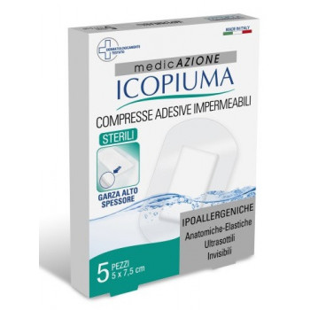 ICOPIUMA GARZA COMPRESSA MEDICATA POSTOPERATORIA 5X7,5 CM 5 PEZZI