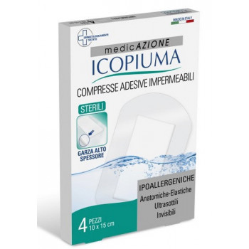 ICOPIUMA GARZA COMPRESSA MEDICATA POSTOPERATORIA 10X15 CM 4 PEZZI