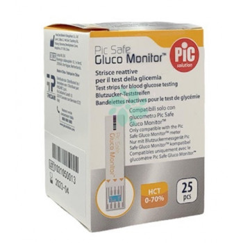 STRISCE MISURAZIONE GLICEMIA PIC GLUCO MONITOR 25 PEZZI