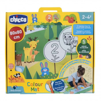 CHICCO TAPPETINO NUMERI & COLORI GIOCO AQUA DOODLE BAMBINI 80X80 CM