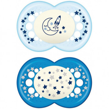 MAM SUCCHIETTO ORIGINAL NIGHT 6+ MESI SILICONE MASCHIO 2 PEZZI