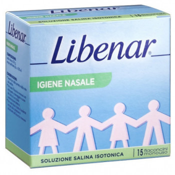 SOLUZIONE SALINA ISOTONICA 0,9% LIBENAR PER IGIENE NASALE 15 FLACONCINI MONOUSO X 5 ML
