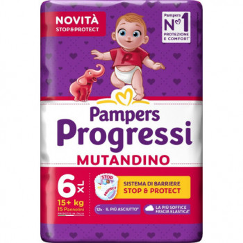PAMPERS PROGRESSI MUTANDINA XL CP 15 PEZZI