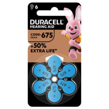 DURACELL EASY TAB 675 BLU BATTERIA PER APPARECCHIO ACUSTICO 6 PEZZI