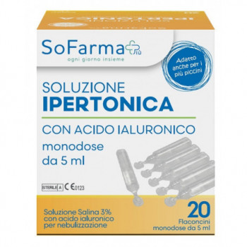 SOLUZIONE IPERTONICA 3% ACIDO IALURONICO 20 FLACONI 5 ML SOFARMAPIU&#39;