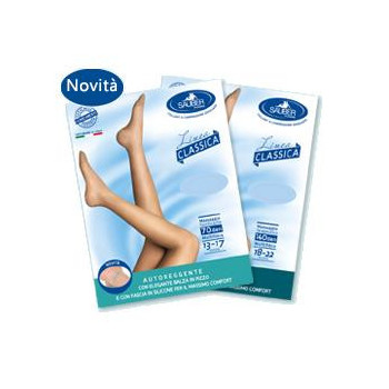 SAUBER CALZA AUTOREGGENTE 70 DENARI MAGLIA MICRORETE NEUTRO BEIGE 4 LINEA CLASSICA