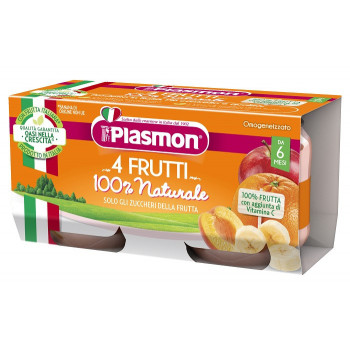 PLASMON OMOGENEIZZATO 4 FRUTTI 2 X 80 G