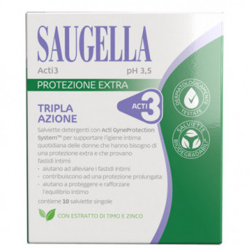 SAUGELLA ACTI3 SALVIETTINE 10 PEZZI