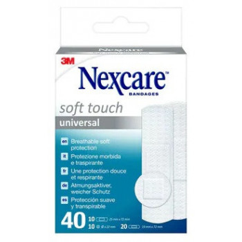 CEROTTO PREPARATO NEXCARE SOFT TOUCH UNIVERSAL 3 MISURE 20 CEROTTI 19X72MM + 10 CEROTTI 25X72MM + 10 CEROTTI TONDI 22,5 MM