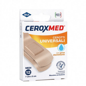 CEROTTI UNIVERSALI CEROXMED CON GARZA DISINFETTANTE MEDI 7X2CM 12 PEZZI
