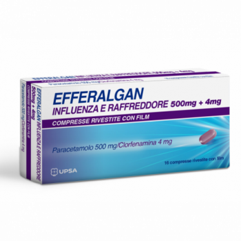EFFERALGAN INFLUENZA E RAFFREDDORE 500 MG + 4 MG COMPRESSE RIVESTITE CON FILM