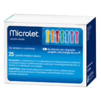 LANCETTE PUNGIDITO PER DISPOSITIVO MICROLET 25 PEZZI