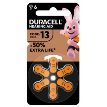 DURACELL EASY TAB 13 ARANCIO BATTERIA PER APPARECCHIO ACUSTICO 6 PEZZI