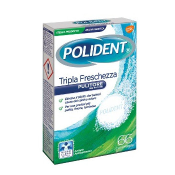 POLIDENT TRIPLA FRESCHEZZA 66 COMPRESSE