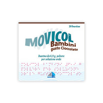 MOVICOL BAMBINI 6,9 G, POLVERE PER SOLUZIONE ORALE, GUSTO CIOCCOLATO