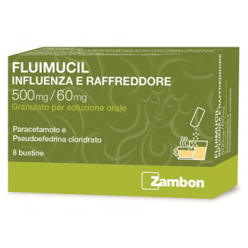 FLUIMUCL INFLUENZA E RAFFREDDORE 500 MG/ 60 MG GRANULATO PER SOLUZIONE ORALE