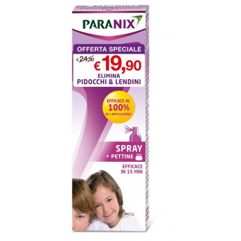 TRATTAMENTO SPRAY PIDOCCHI E LENDINI PARANIX 100 ML + PETTINE TAGLIO PREZZO