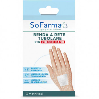 SOFARMAPIÙ BENDA A RETE TUBOLARE PER POLSO E MANO 3 METRI TESI