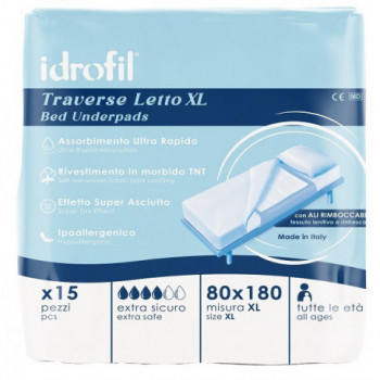 IDROFIL TRAVERSA LETTO XL 80X180 CM 15 PEZZI