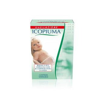 ICOPIUMA BENDA A COMPRESSIONE FISIOLOGICA RETE OMBELICALE CON GARZE STERILI 1 PEZZO