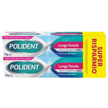 ADESIVO PROTESI DENTALI POLIDENT LUNGA TENUTA 2 TUBETTI X 70 G