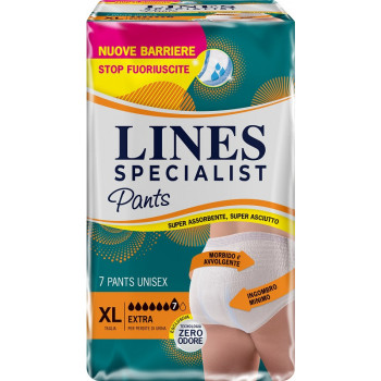 PANNOLONE PER INCONTINENZA LINES SPECIALIST PANTS EXTRA UNISEX XL 7 PEZZI