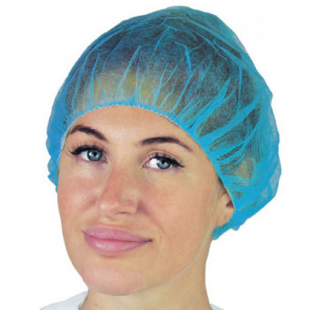 CUFFIA TONDA IN TNT POLIPROPILENE ELASTICO CIRCOLARE DIAMETRO 53 CM CODICE COLORE AZZURRO 100 PEZZI