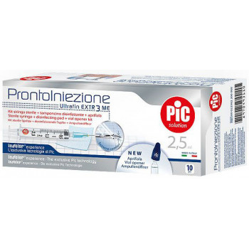 SIRINGA PIC SOLUTION PRONTO INIEZIONE 2,5 ML AGO GAUGE 23 1 1/4 10 PEZZI