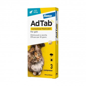 ADTAB ANTIPARASSITARIO PER GATTI 2-8KG 48MG 3CPR
