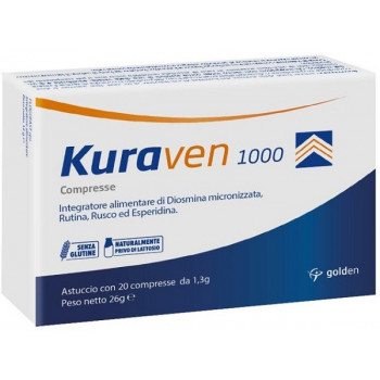 KURAVEN 1000 20 COMPRESSE DA 1,3 G SENZA GLUTINE NATURALMENTE PRIVO DI LATTOSIO