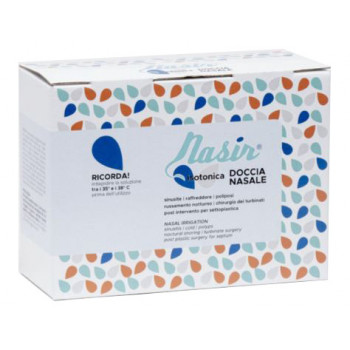NASIR LAVAGGIO NASALE SOLUZIONE FISIOLOGICA ISOTONICA STERILE SCATOLA CON 4 SACCHE 500ML 4 BLISTER 1 VENTOSA