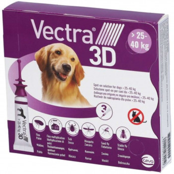 VECTRA 3D SOLUZIONE SPOT-ON ANTIPARASSITARIO CANI (25/40KG) 3 PEZZI